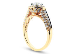 Round Diamond Set in Antique Halo Style Engagement Ring - ER 1248