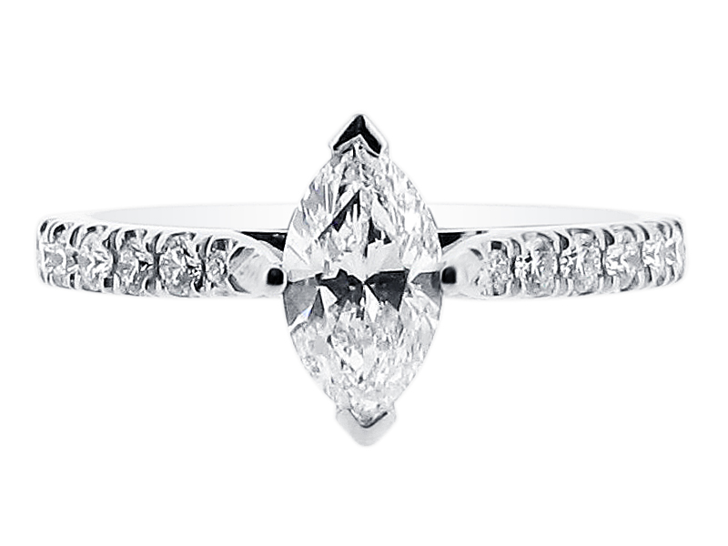 Marquise Solitaire with Scallop Set Shoulders ER 1024 – Voltaire Diamonds