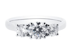 Round 3 Stone Diamond Engagement Ring