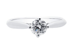 Round Brilliant Solitaire in Compass Setting Engagement Ring