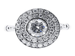 Handmade Double Halo Style Engagement Ring