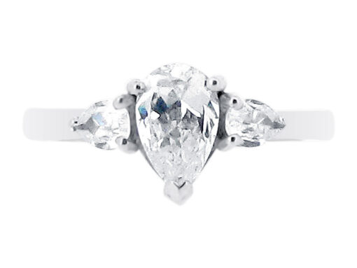 Pear 3 Stone Engagement Ring