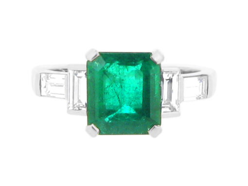 ER 2105-emerald solitaire baguettes