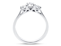 Handmade Three Stone Crossover Engagement Ring