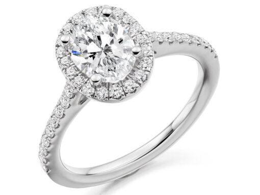 ER 2065 - Oval Scallop Halo Engagement Ring