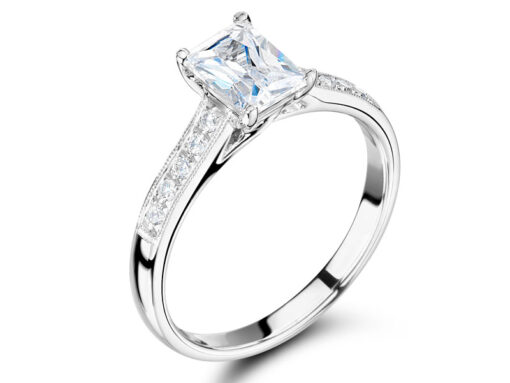 Radiant Solitaire in Crossover Setting Engagemetn Ring - ER 1507